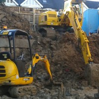 JCBs excavating groundworks